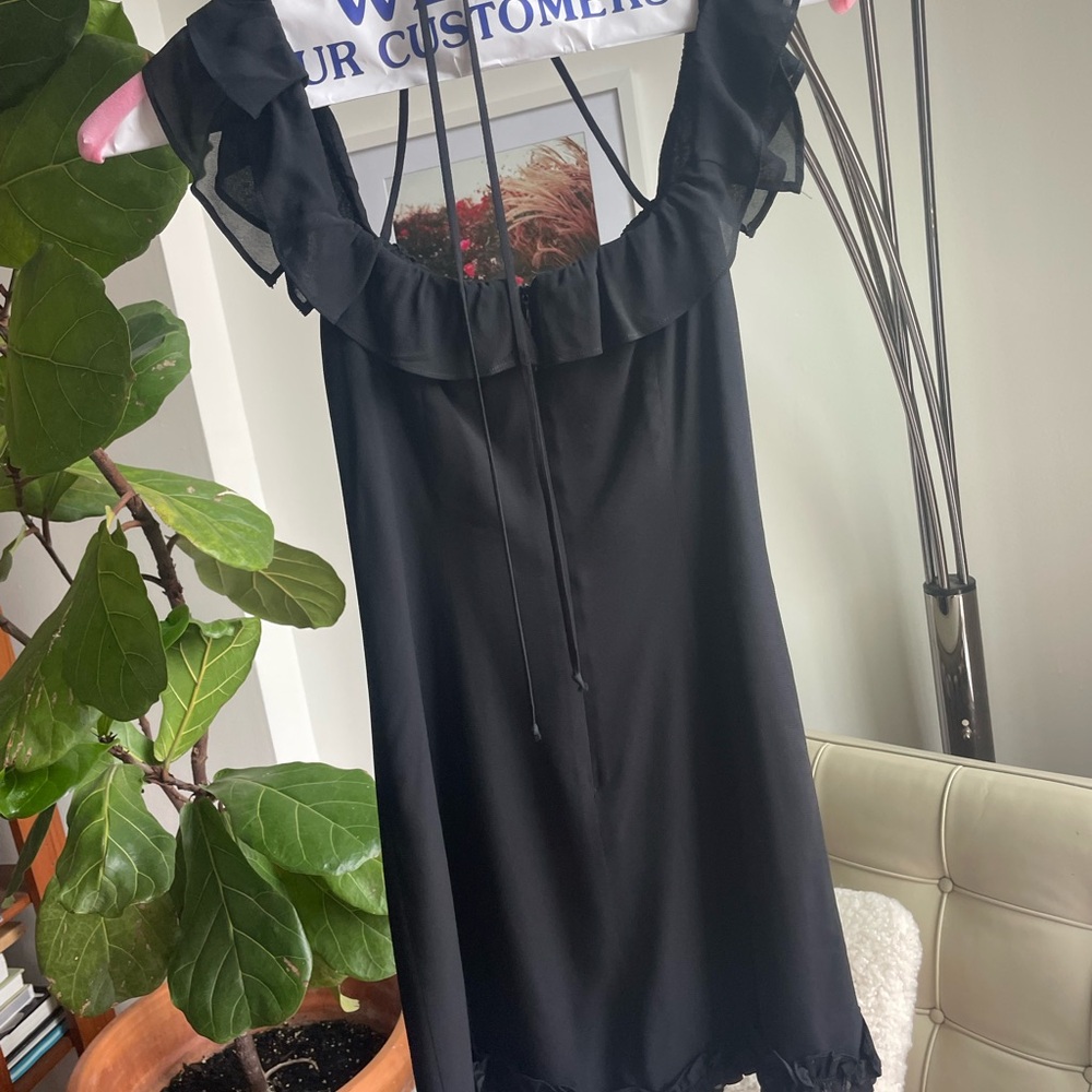 Reformation Black Ruffle Mini Dress - Picture 5 of 10